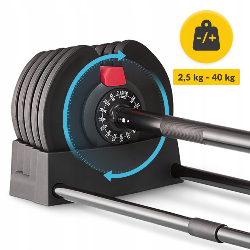 Гантель  4FIZJO 2 в 1 Premium 2.5-40 кг з регульованою вагою - фото №5